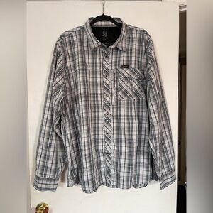 Wrangler Gray and Black Casual Button Down Shirt Men's Size‎ XXL